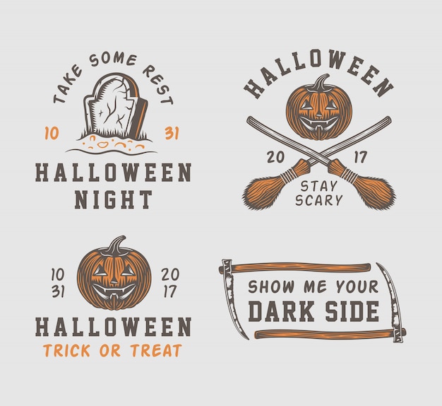 Download Free Halloween Logos Premium Vector Use our free logo maker to create a logo and build your brand. Put your logo on business cards, promotional products, or your website for brand visibility.