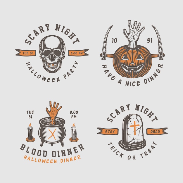 Download Halloween logos Vector | Premium Download
