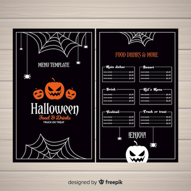 Free Vector Halloween menu template