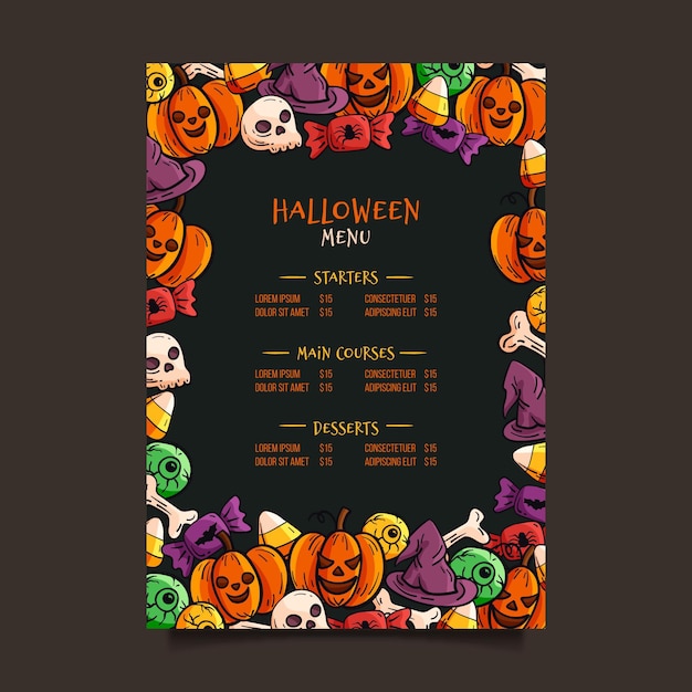 free-vector-halloween-menu-template