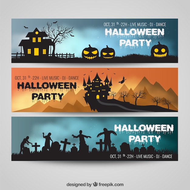 Free Halloween resource pack! 1. Halloween-party-banners-pack_23-2147521212
