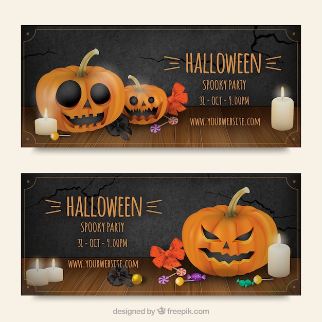 Download Halloween party banners Vector | Free Download