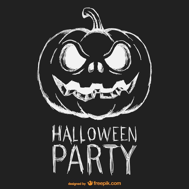 Halloween party black and white poster