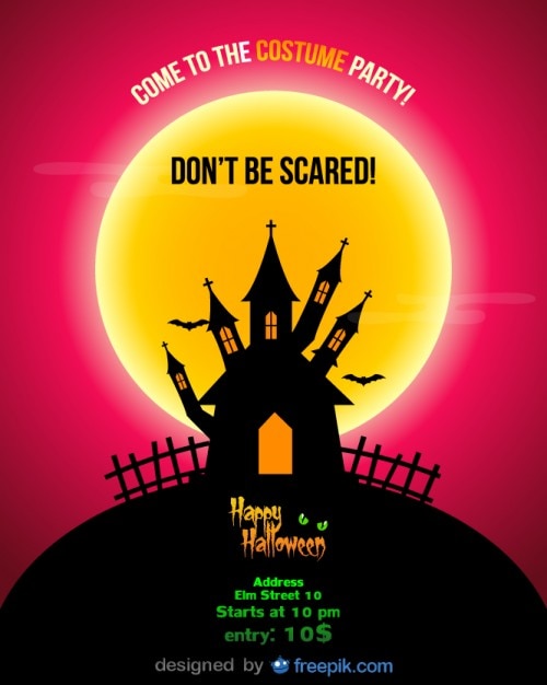 Halloween Party Flyer Red night