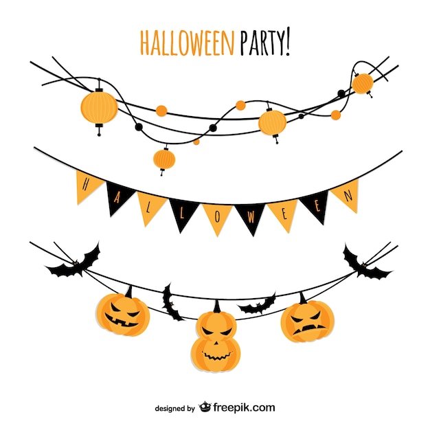 Download Halloween party garlands | Free Vector