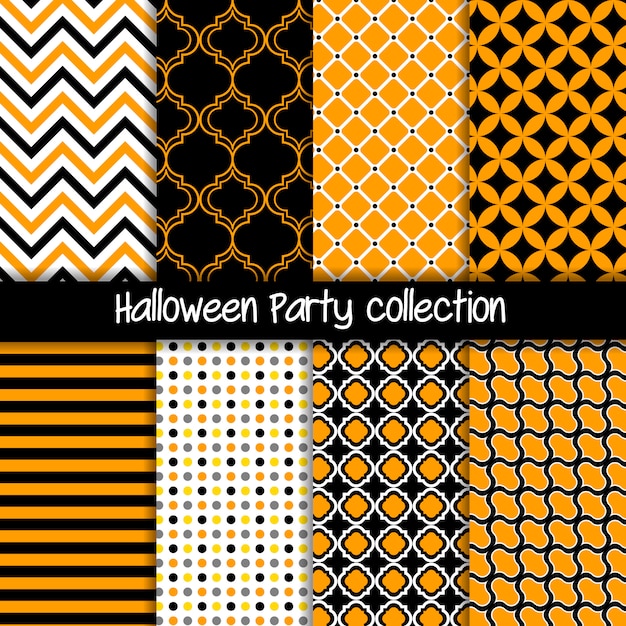 Halloween party geometric seamless pattern Premium Vector
