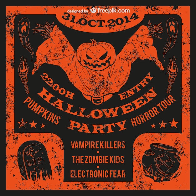 Halloween party grunge poster