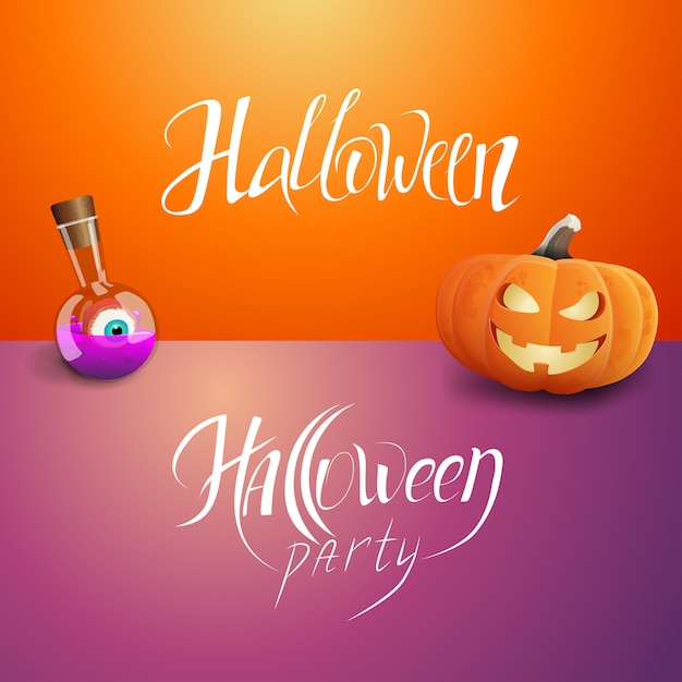 Halloween party and halloween | Premium Vector
