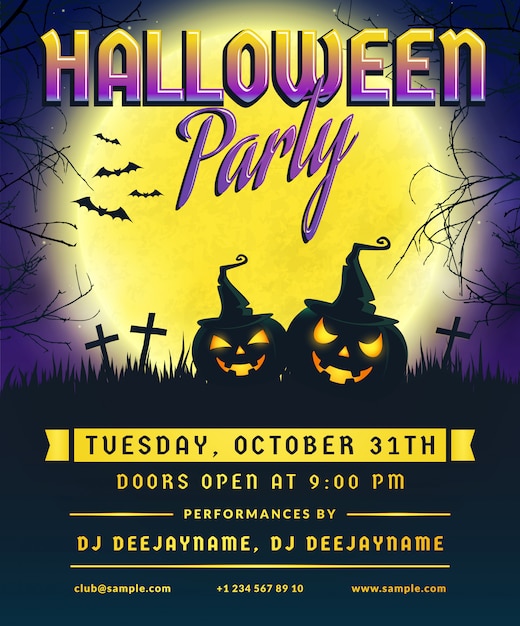 Download Halloween party invitation. flyer. | Premium Vector