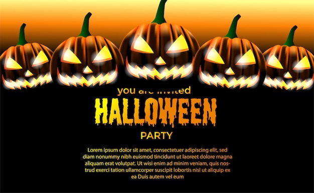 Premium Vector Halloween Party Invitation Template
