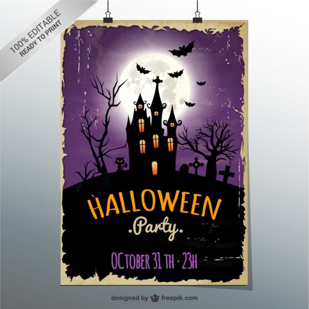 Halloween party poster template