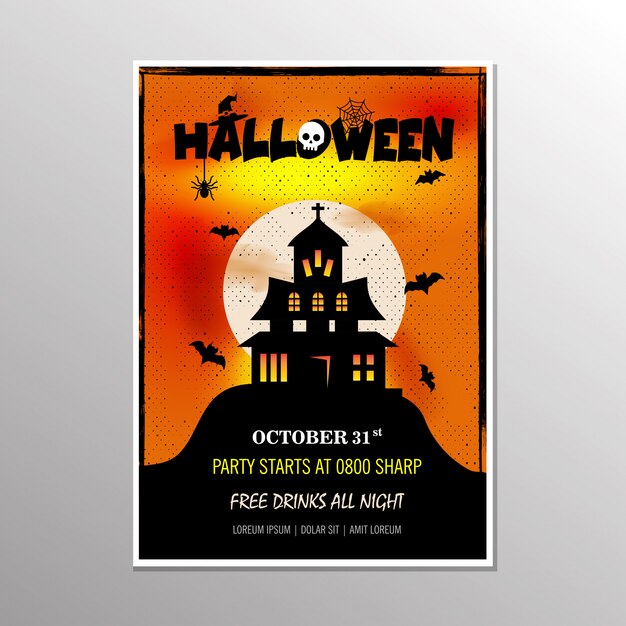 Premium Vector | Halloween party poster. vector illustration