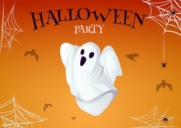 Download Premium Vector | Halloween party poster with scary ghost ...