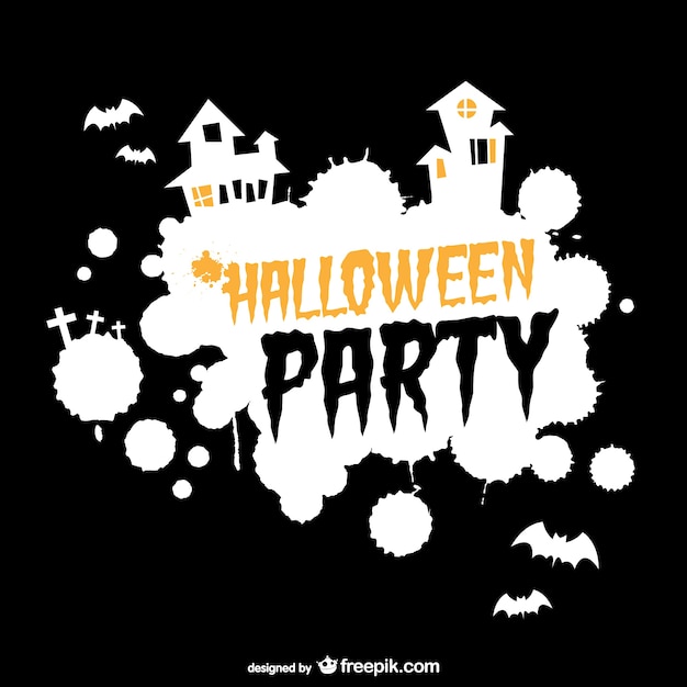 Download Halloween party poster with silhouettes | Free Vector
