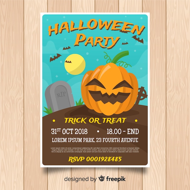 Free Vector | Halloween party poster