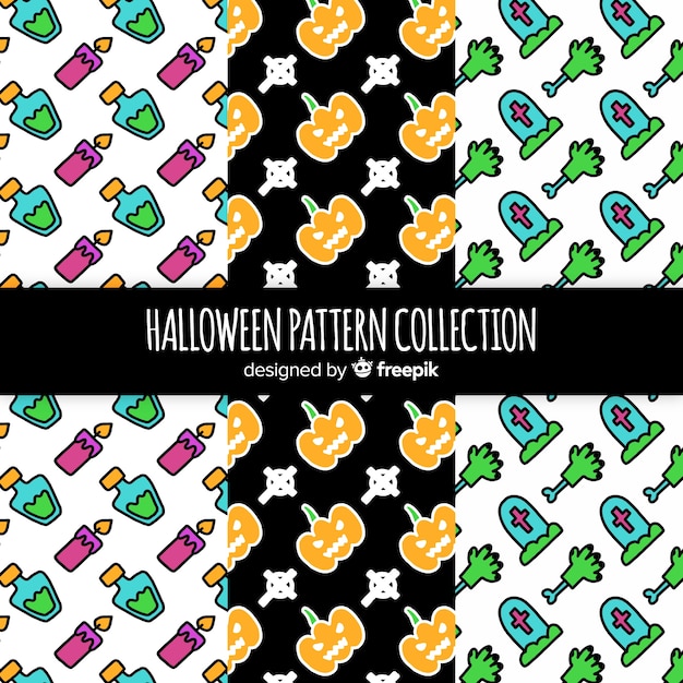 Download Halloween pattern set | Free Vector