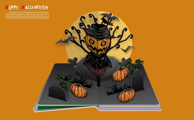 Premium Vector | Halloween pop up book from vector.