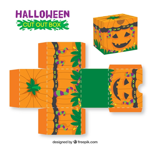 Halloween pumpkin cutout box Vector | Free Download