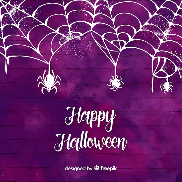 Download Halloween purple watercolor background Vector | Free Download