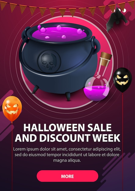 Premium Vector Halloween Sale And Discount Week Modern Pink