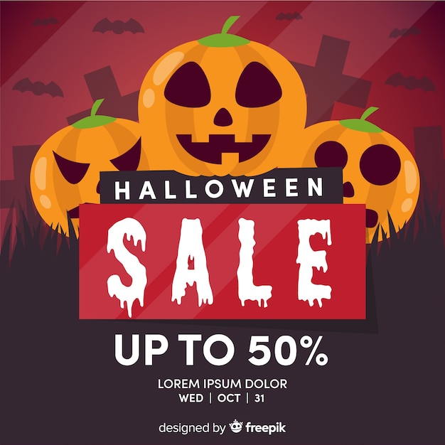 Free Vector | Halloween sales background