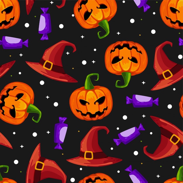Download Halloween seamless pattern Vector | Premium Download