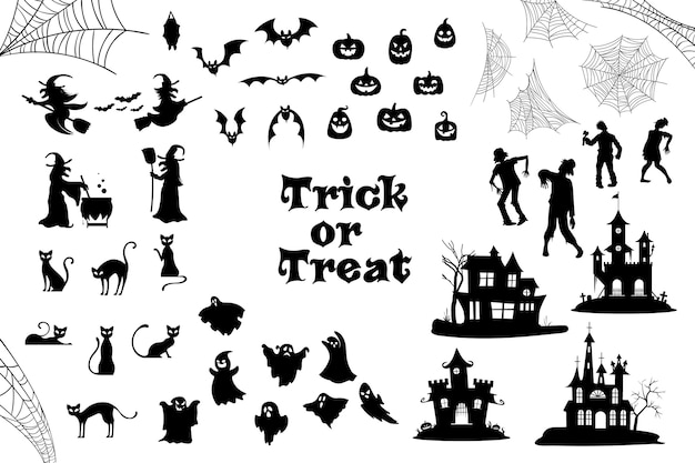 Download Halloween silhouette collection Vector | Free Download