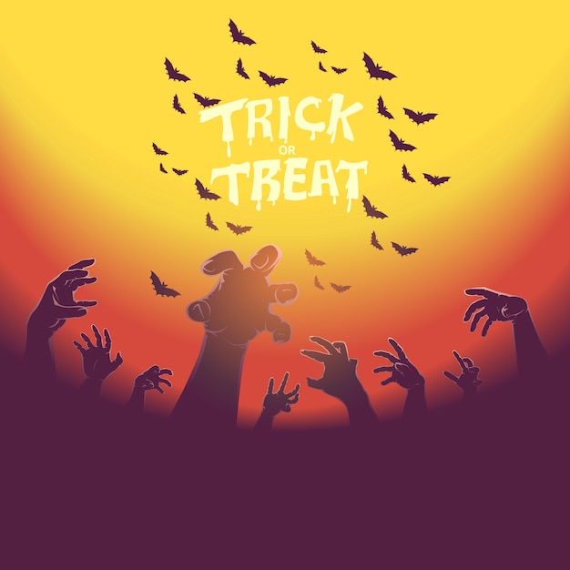 Premium Vector | Halloween silhouette hands