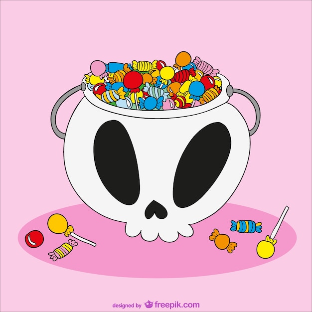 Halloween skull full of candy