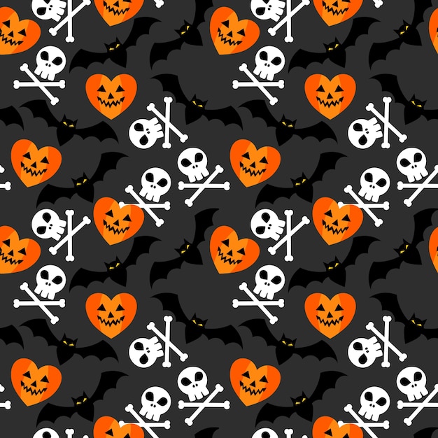 Download Premium Vector | Halloween symbol seamless pattern.