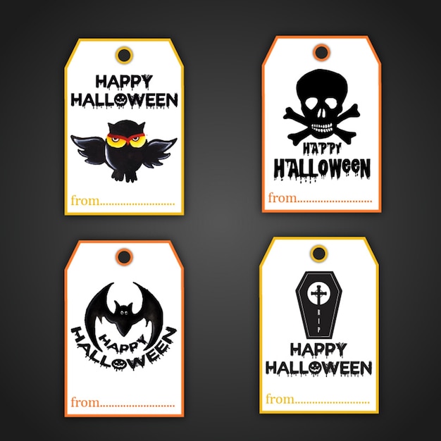 Premium Vector | Halloween tags collection