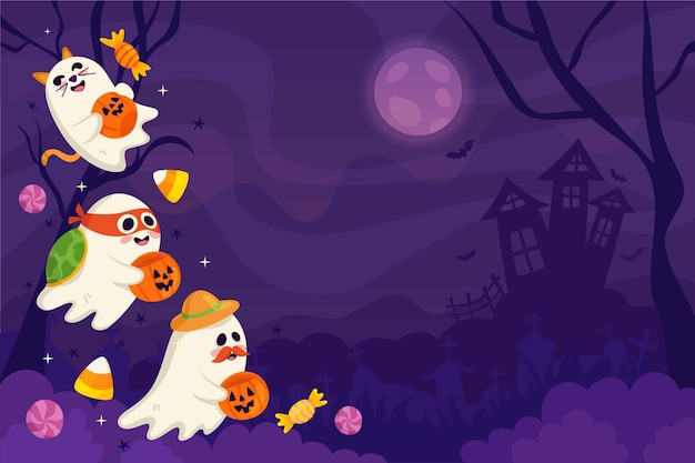 Premium Vector | Halloween theme background for zoom