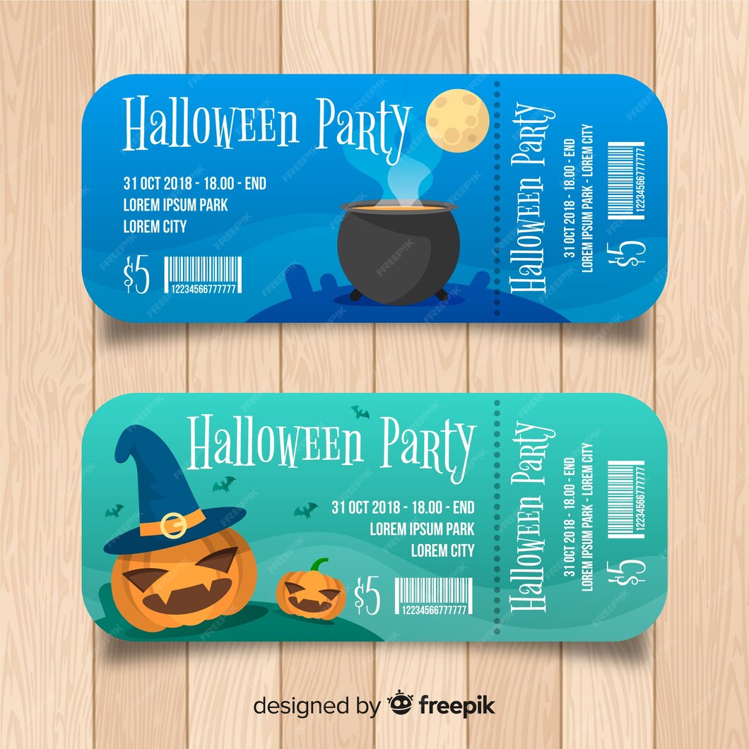 Free Vector Halloween ticket template