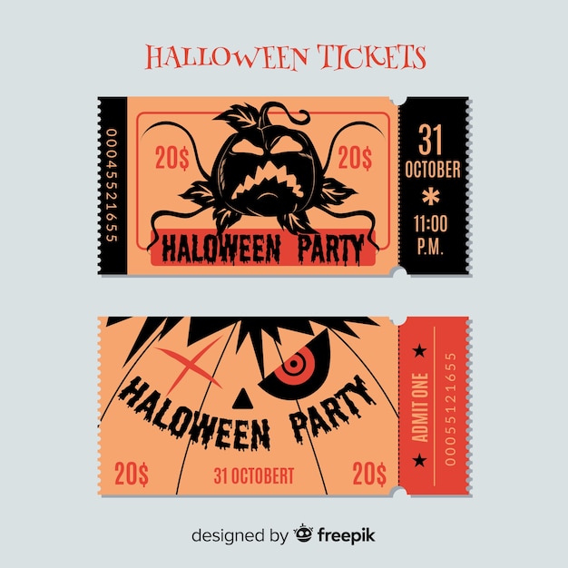 Free Printable Halloween Tickets Template