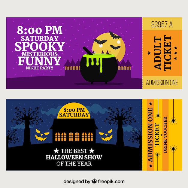 Halloween tickets with creepy style