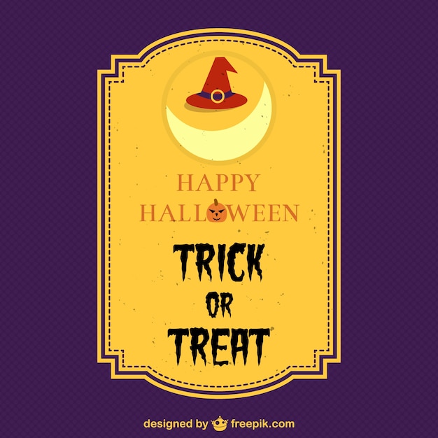Halloween trick or treat card vector