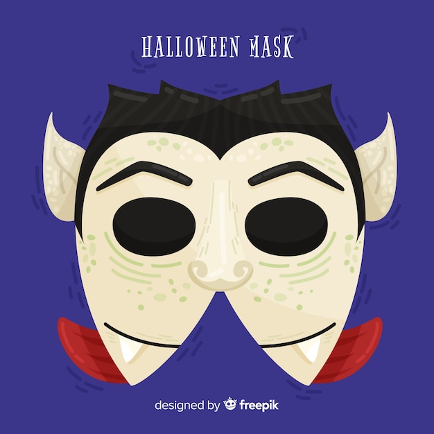 Download Halloween vampire mask in flat design | Free Vector