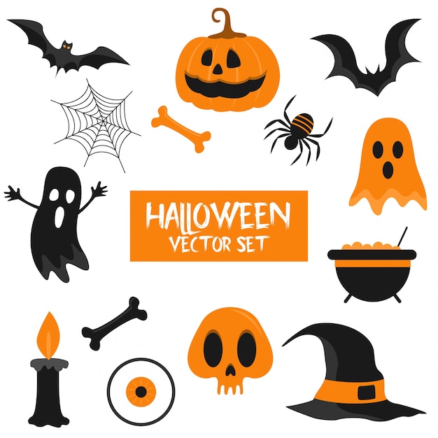 Download Halloween vector set Vector | Premium Download