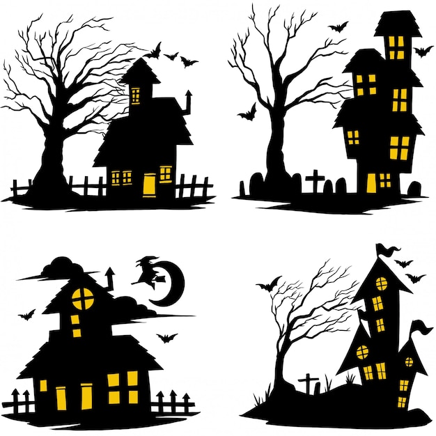 Download Halloween witch house Vector | Premium Download