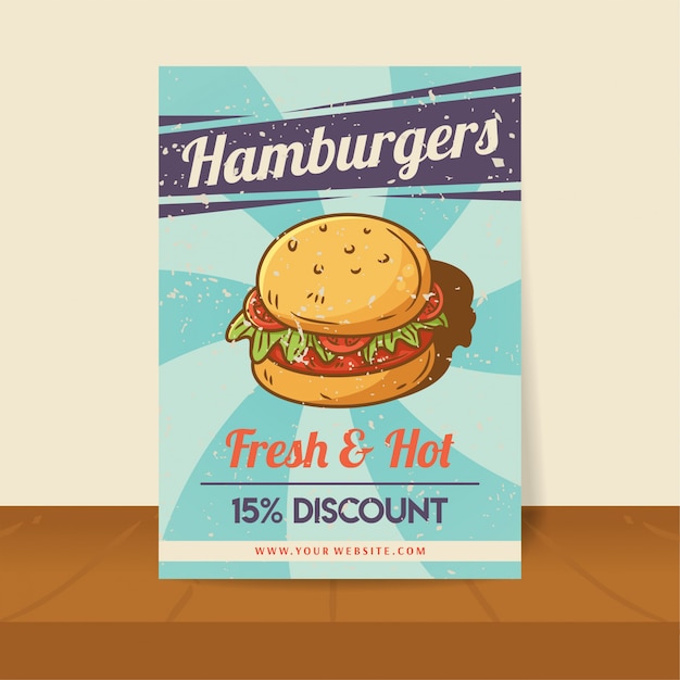 Premium Vector | Hamburger poster