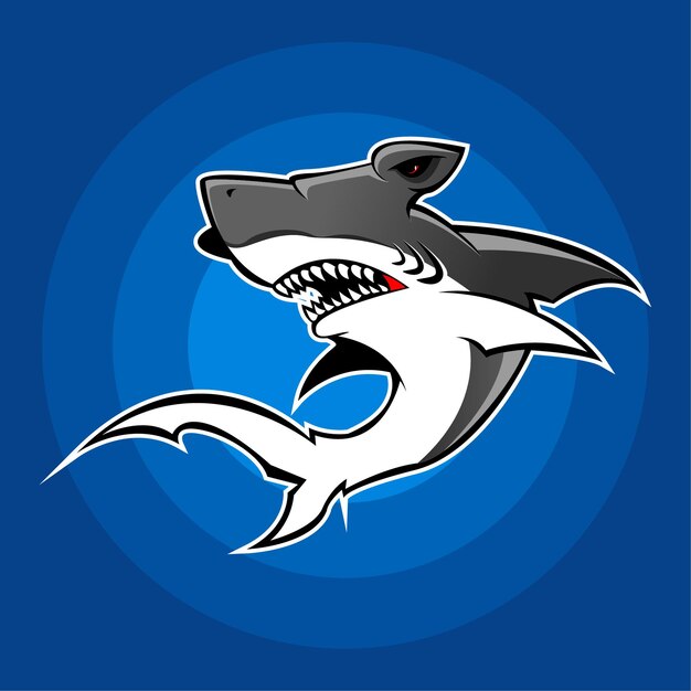 Premium Vector | Hammer head shark mascot logo vector illustration