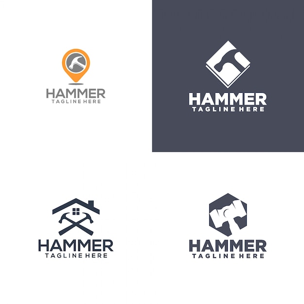 Download Free Hammer Logo Design Premium Vector Use our free logo maker to create a logo and build your brand. Put your logo on business cards, promotional products, or your website for brand visibility.