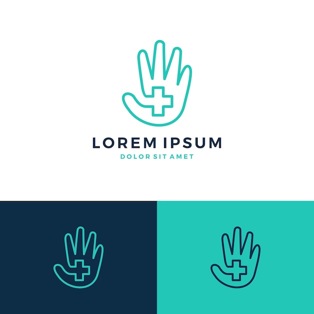 Premium Vector | Hand care plus care logo