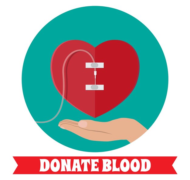 Premium Vector | Hand of donor with heart