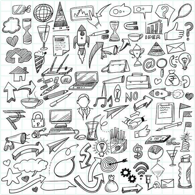 Free Vector Hand draw business idea doodles sketch design