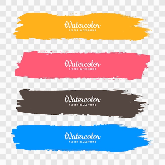 Hand draw colorful watercolor strock set vector Free Vector