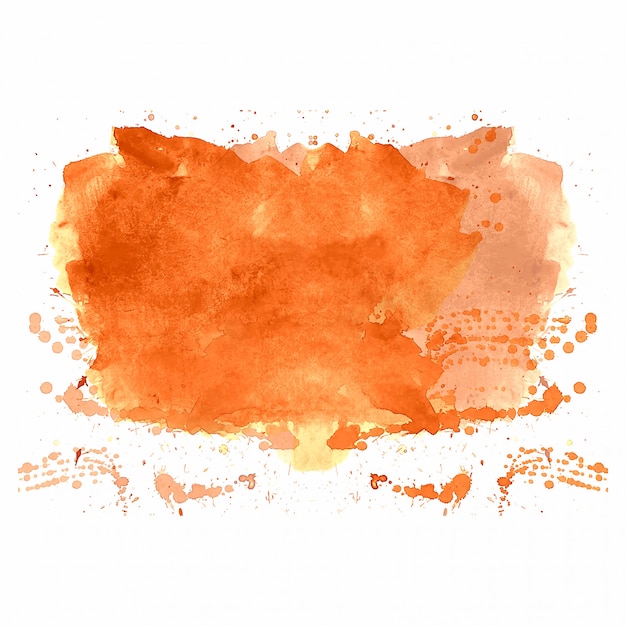 Hand draw orange splash watercolor background | Free Vector