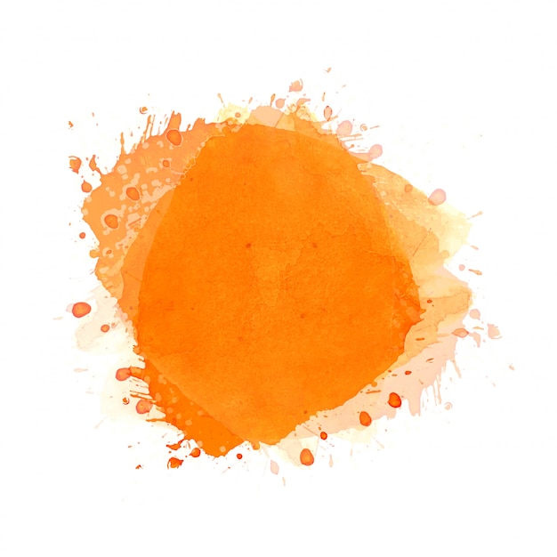 Hand draw orange splash watercolor background | Free Vector