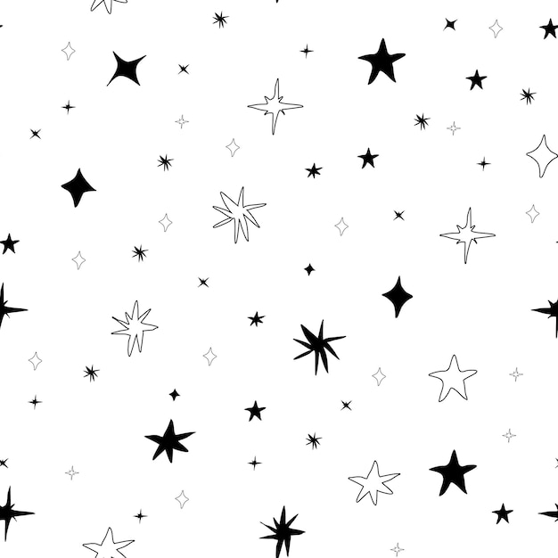 Premium Vector | Hand draw stars pattern