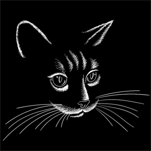 Premium Vector | Hand drawing cat head